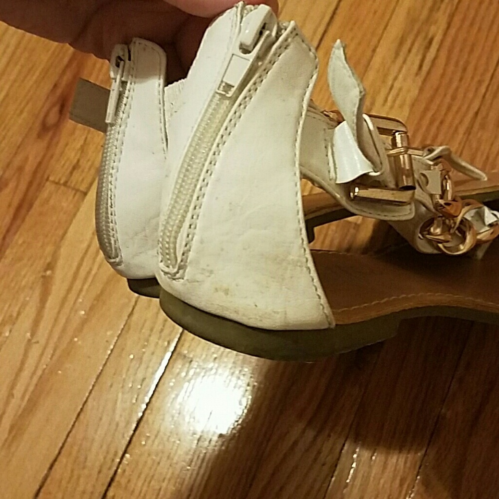 White/Gold Sandals - Picture 2 of 6